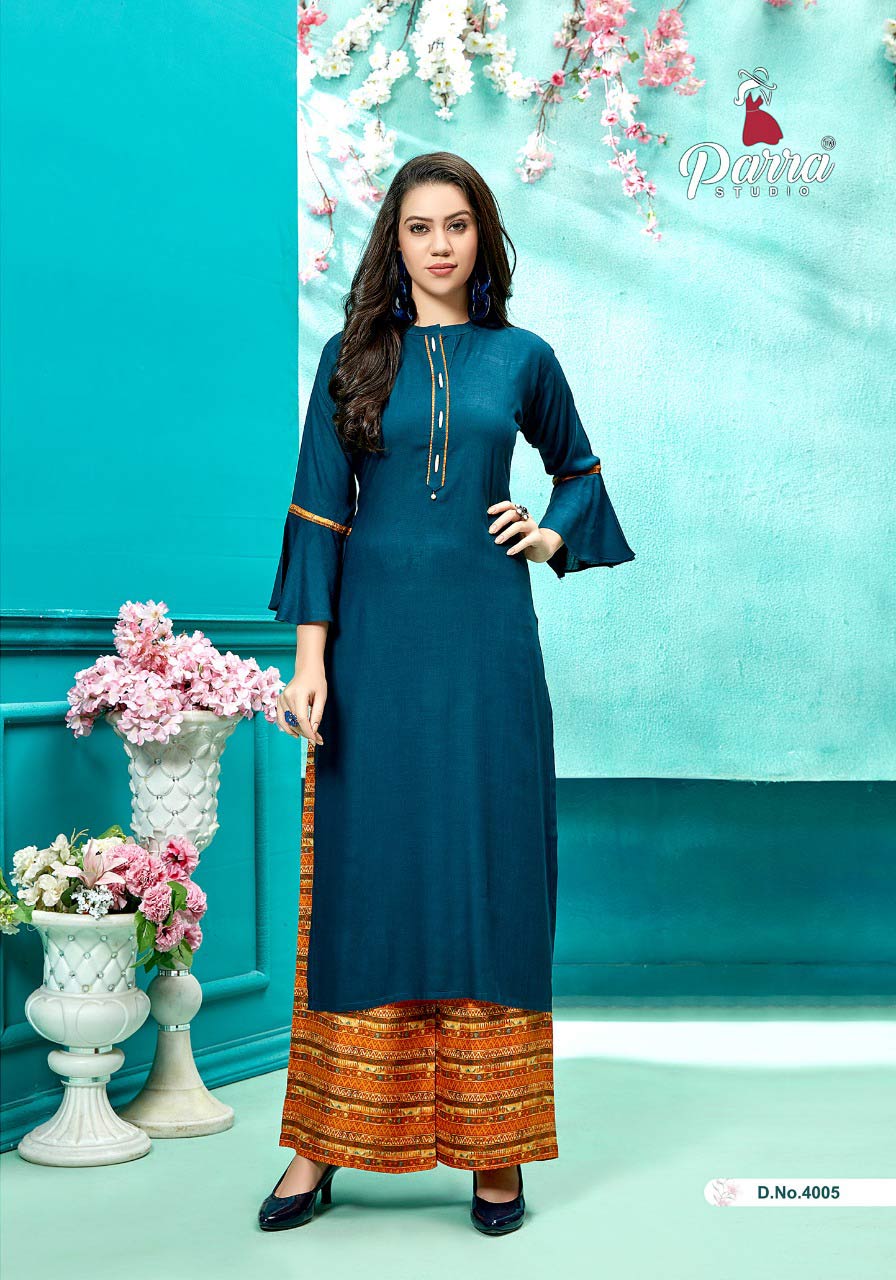 Zurri Vol-4 Parra Studio Pure Rayon Plazo Kurti Zurri Vol-4 Parra Studio Pure Rayon Plazo Kurti
